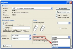 imprime 2 hojas por pagina